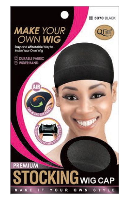 MM5070 BLACK PRF STOCKING WIG CAP-BLACK