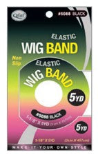 MM5088/5089 ELASTIC WIG BAND, 1-1/8" X 5YD LONG ROLL - BK/BEIGE