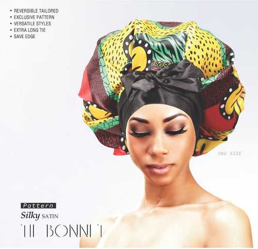 PATTERN TIE BONNET SILKY SATIN