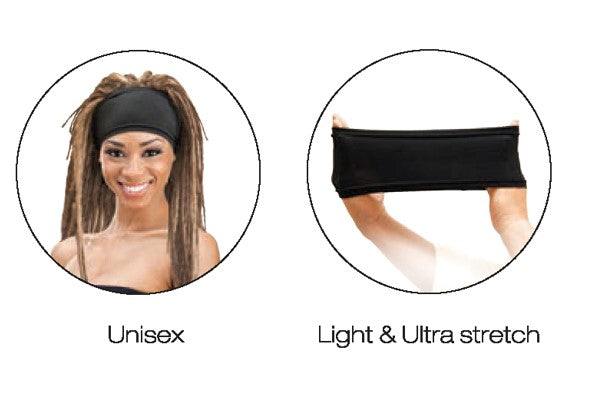 MM707/708 SPANDEX UNISEX DREADLOCKS BAND - ASST/BLACK