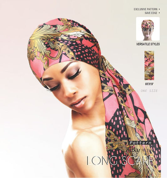 PATTERN LONG SCARF SILKY SATIN