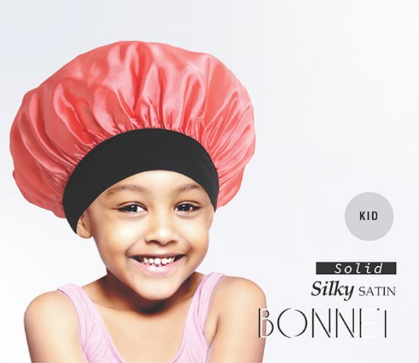 KIDS BONNET SOLID SILKY SATIN