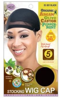 MM801 M&M STOCKING ORGANIC WIG CAP - BLACK
