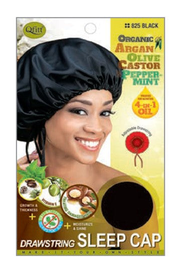 MM824/825 M&M ORGANIC SLEEP CAP DRAWSTRING - ASST/BLACK