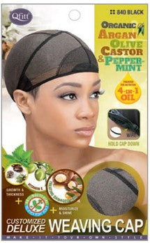 MM840 BLACK M&M ORGANIC DELUXE WEAVING CAP - BLACK