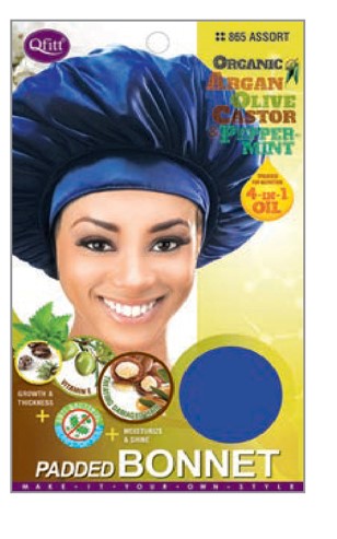 MM865/866  M&M PADDED BONNET - ASST/BLACK