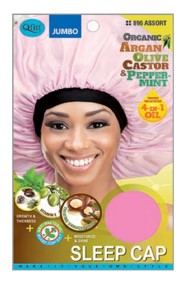 MM896/897 SATIN SLEEP CAP SUPER JUMBO - ASST/BLACK