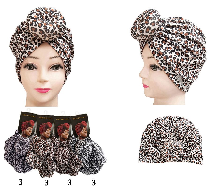 TB30511 TURBAN LEOPARD PATTERN