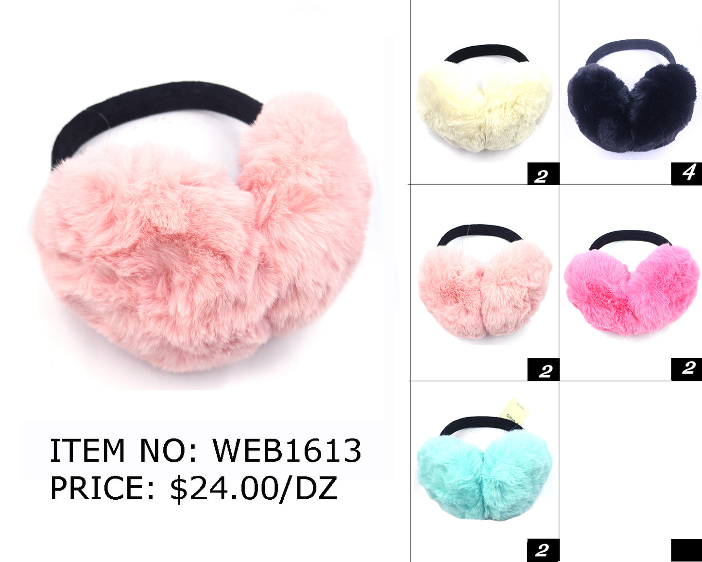 WEB1613 MIX DZ) FUR EARMUFF #EEM1613